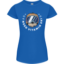 Vitamin Ski Funny Skiing Sloth Winter Sport Womens Petite Cut T-Shirt Royal Blue
