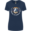 Vitamin Ski Funny Skiing Sloth Winter Sport Womens Wider Cut T-Shirt Navy Blue