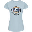 Vitamin Ski Funny Skiing Sloth Womens Petite Cut T-Shirt Light Blue
