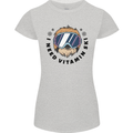 Vitamin Ski Funny Skiing Sloth Womens Petite Cut T-Shirt Sports Grey