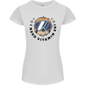 Vitamin Ski Funny Skiing Sloth Womens Petite Cut T-Shirt White
