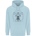 Vitruvian Biker Motorcycle Motorbike Childrens Kids Hoodie Light Blue