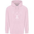 Vitruvian Biker Motorcycle Motorbike Childrens Kids Hoodie Light Pink