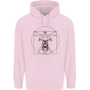 Vitruvian Biker Motorcycle Motorbike Childrens Kids Hoodie Light Pink