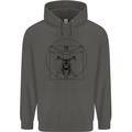 Vitruvian Biker Motorcycle Motorbike Childrens Kids Hoodie Storm Grey