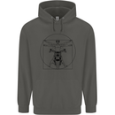 Vitruvian Biker Motorcycle Motorbike Childrens Kids Hoodie Storm Grey
