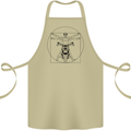 Vitruvian Biker Motorcycle Motorbike Cotton Apron 100% Organic Khaki