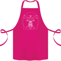 Vitruvian Biker Motorcycle Motorbike Cotton Apron 100% Organic Pink