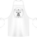 Vitruvian Biker Motorcycle Motorbike Cotton Apron 100% Organic White