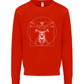 Vitruvian Biker Motorcycle Motorbike Kids Sweatshirt Jumper Bright Red