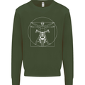 Vitruvian Biker Motorcycle Motorbike Kids Sweatshirt Jumper Forest Green