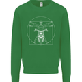 Vitruvian Biker Motorcycle Motorbike Kids Sweatshirt Jumper Irish Green
