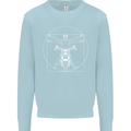 Vitruvian Biker Motorcycle Motorbike Kids Sweatshirt Jumper Light Blue