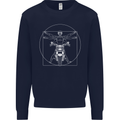 Vitruvian Biker Motorcycle Motorbike Kids Sweatshirt Jumper Navy Blue