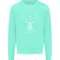 Vitruvian Biker Motorcycle Motorbike Kids Sweatshirt Jumper Peppermint