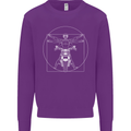 Vitruvian Biker Motorcycle Motorbike Kids Sweatshirt Jumper Purple