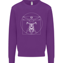 Vitruvian Biker Motorcycle Motorbike Kids Sweatshirt Jumper Purple