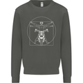 Vitruvian Biker Motorcycle Motorbike Kids Sweatshirt Jumper Storm Grey