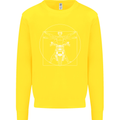 Vitruvian Biker Motorcycle Motorbike Kids Sweatshirt Jumper Yellow