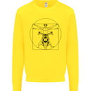 Vitruvian Biker Motorcycle Motorbike Kids Sweatshirt Jumper Yellow