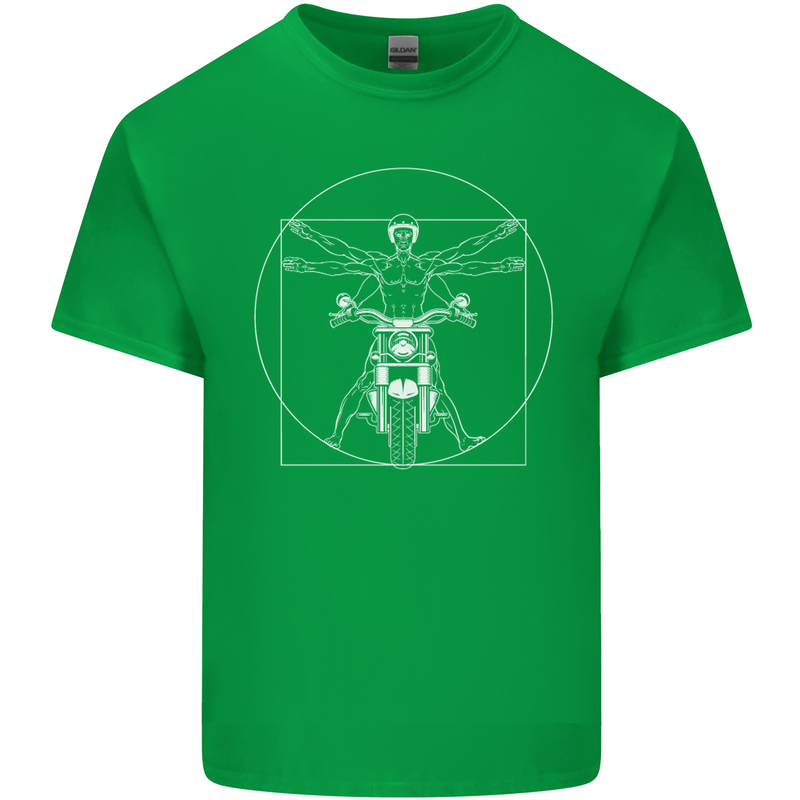 Vitruvian Biker Motorcycle Motorbike Kids T-Shirt Childrens Irish Green