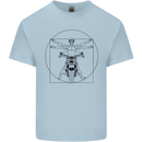 Vitruvian Biker Motorcycle Motorbike Kids T-Shirt Childrens Light Blue