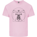 Vitruvian Biker Motorcycle Motorbike Kids T-Shirt Childrens Light Pink