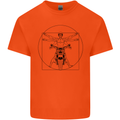 Vitruvian Biker Motorcycle Motorbike Kids T-Shirt Childrens Orange