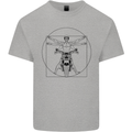 Vitruvian Biker Motorcycle Motorbike Kids T-Shirt Childrens Sports Grey