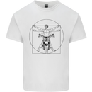 Vitruvian Biker Motorcycle Motorbike Kids T-Shirt Childrens White