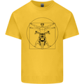 Vitruvian Biker Motorcycle Motorbike Kids T-Shirt Childrens Yellow