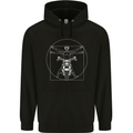 Vitruvian Biker Motorcycle Motorbike Mens 80% Cotton Hoodie Black