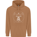 Vitruvian Biker Motorcycle Motorbike Mens 80% Cotton Hoodie Caramel Latte