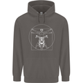 Vitruvian Biker Motorcycle Motorbike Mens 80% Cotton Hoodie Charcoal