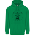 Vitruvian Biker Motorcycle Motorbike Mens 80% Cotton Hoodie Irish Green