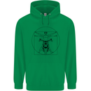 Vitruvian Biker Motorcycle Motorbike Mens 80% Cotton Hoodie Irish Green