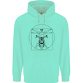 Vitruvian Biker Motorcycle Motorbike Mens 80% Cotton Hoodie Peppermint