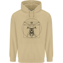 Vitruvian Biker Motorcycle Motorbike Mens 80% Cotton Hoodie Sand