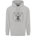 Vitruvian Biker Motorcycle Motorbike Mens 80% Cotton Hoodie Sports Grey