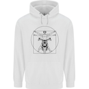 Vitruvian Biker Motorcycle Motorbike Mens 80% Cotton Hoodie White