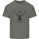Vitruvian Biker Motorcycle Motorbike Mens Cotton T-Shirt Tee Top Charcoal