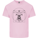 Vitruvian Biker Motorcycle Motorbike Mens Cotton T-Shirt Tee Top Light Pink