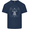 Vitruvian Biker Motorcycle Motorbike Mens Cotton T-Shirt Tee Top Navy Blue