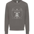 Vitruvian Biker Motorcycle Motorbike Mens Sweatshirt Jumper Charcoal