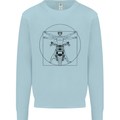 Vitruvian Biker Motorcycle Motorbike Mens Sweatshirt Jumper Light Blue