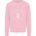 Vitruvian Biker Motorcycle Motorbike Mens Sweatshirt Jumper Light Pink