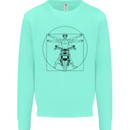 Vitruvian Biker Motorcycle Motorbike Mens Sweatshirt Jumper Peppermint