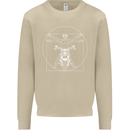 Vitruvian Biker Motorcycle Motorbike Mens Sweatshirt Jumper Sand