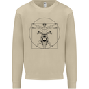 Vitruvian Biker Motorcycle Motorbike Mens Sweatshirt Jumper Sand
