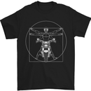 Vitruvian Biker Motorcycle Motorbike Mens T-Shirt Cotton Gildan Black